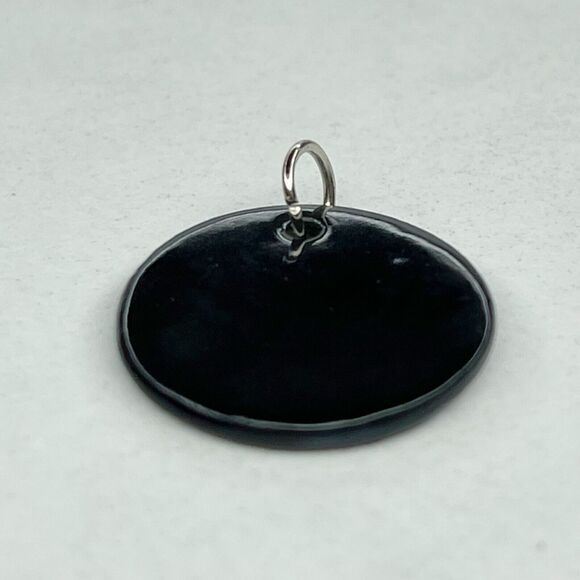 Black and Gray Ombre Shell Upcycled Pendant - Picture 5 of 5